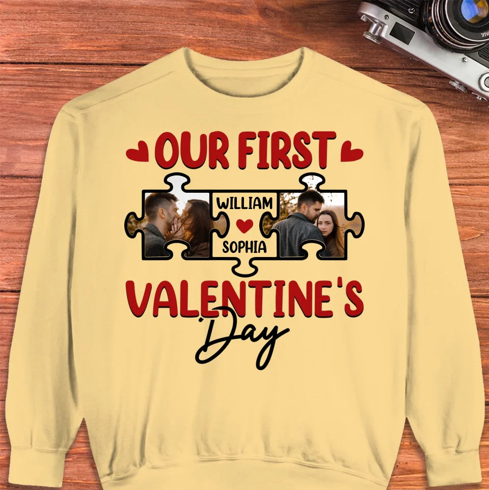 A Day In Love: Our Valentine's Celebration - Personalized Gifts For Couples - Unisex Sweater