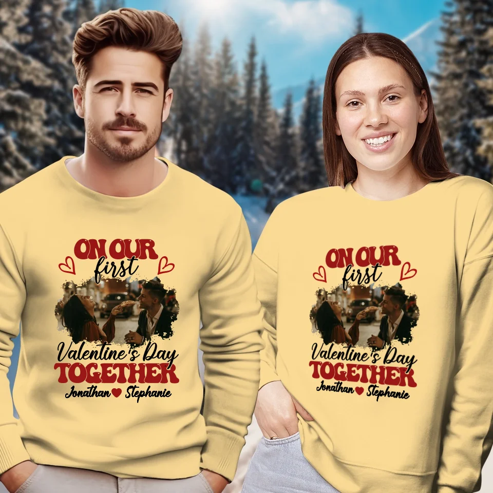 Our Very First Valentine's Day Together - Personalized Gifts For Couples - Unisex Sweater