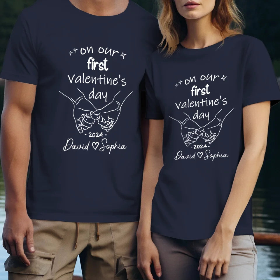 A Day To Remember: Our First Valentine's - Personalized Gifts For Couples - Unisex T-Shirt