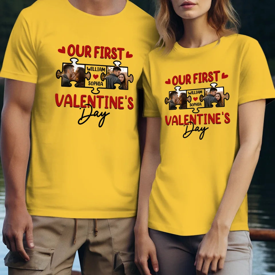 A Day In Love: Our Valentine's Celebration - Personalized Gifts For Couples - Unisex T-Shirt