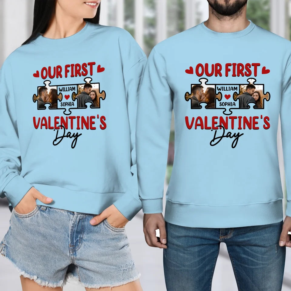 A Day In Love: Our Valentine's Celebration - Personalized Gifts For Couples - Unisex Sweater