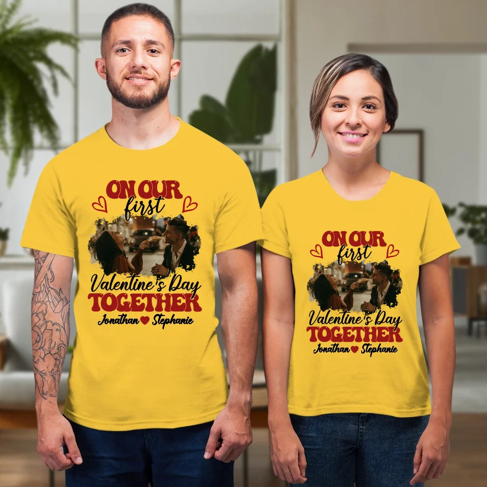 Our Very First Valentine's Day Together - Personalized Gifts For Couples - Unisex T-Shirt