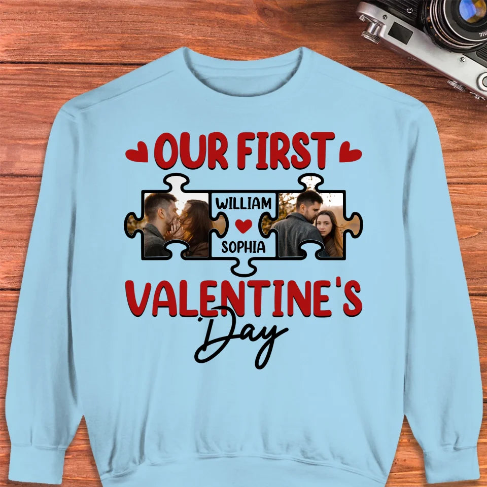 A Day In Love: Our Valentine's Celebration - Personalized Gifts For Couples - Unisex Sweater