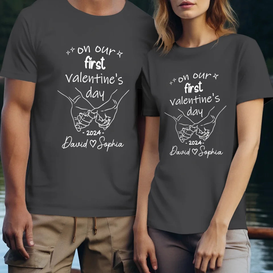 A Day To Remember: Our First Valentine's - Personalized Gifts For Couples - Unisex T-Shirt