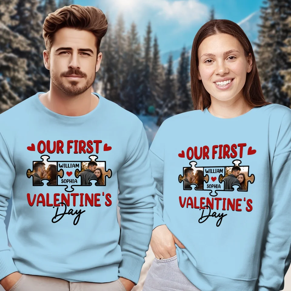 A Day In Love: Our Valentine's Celebration - Personalized Gifts For Couples - Unisex Sweater