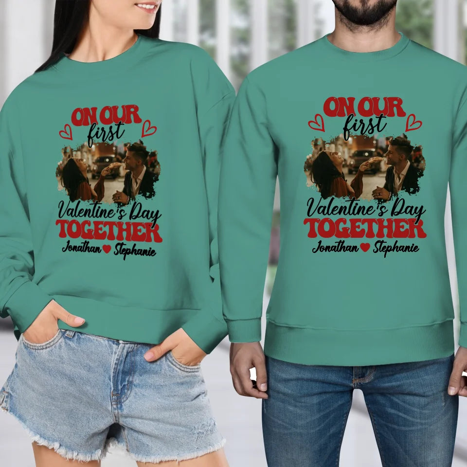 Our Very First Valentine's Day Together - Personalized Gifts For Couples - Unisex Sweater