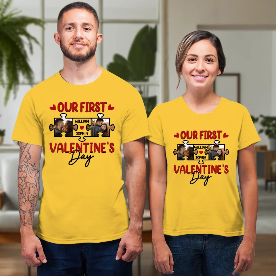 A Day In Love: Our Valentine's Celebration - Personalized Gifts For Couples - Unisex T-Shirt