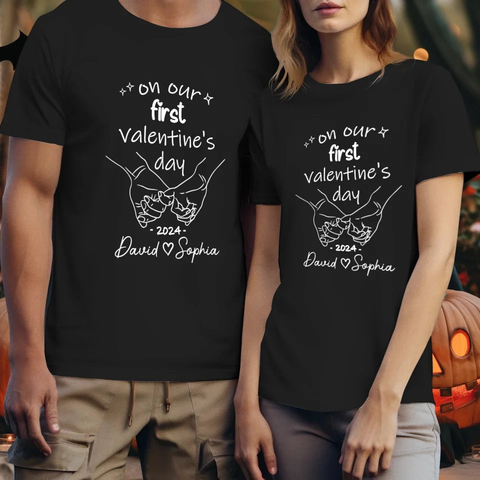 A Day To Remember: Our First Valentine's - Personalized Gifts For Couples - Unisex T-Shirt