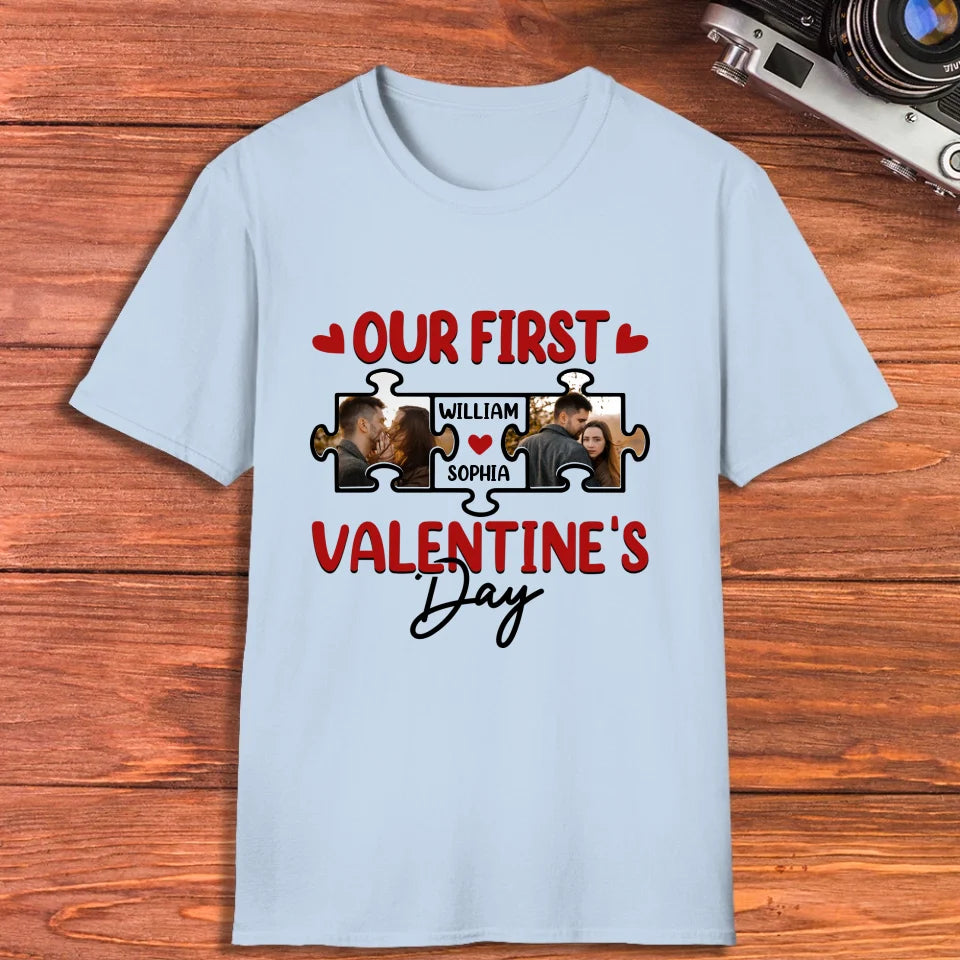 A Day In Love: Our Valentine's Celebration - Personalized Gifts For Couples - Unisex T-Shirt