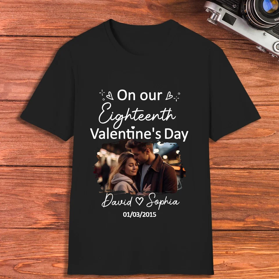 Celebrating Valentine's Day Together: Our Love - Personalized Gifts For Couples - Unisex T-Shirt