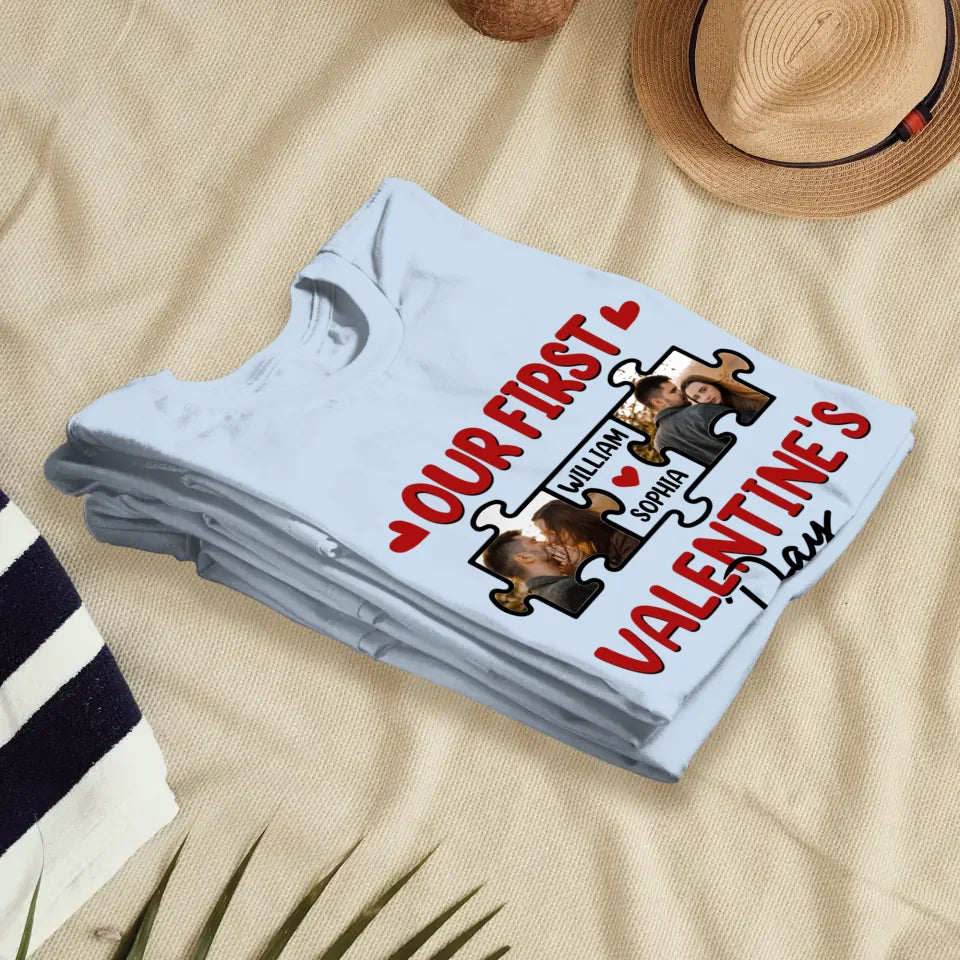 A Day In Love: Our Valentine's Celebration - Personalized Gifts For Couples - Unisex T-Shirt