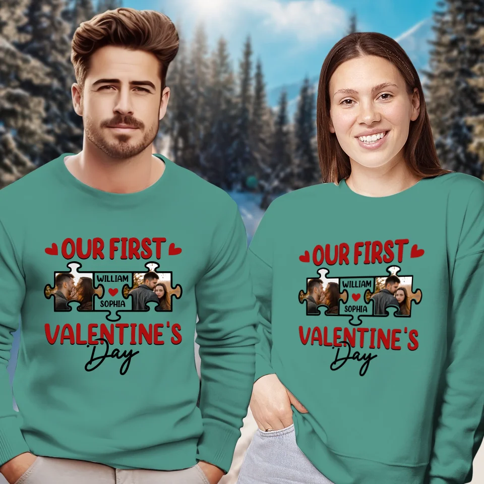 A Day In Love: Our Valentine's Celebration - Personalized Gifts For Couples - Unisex Sweater