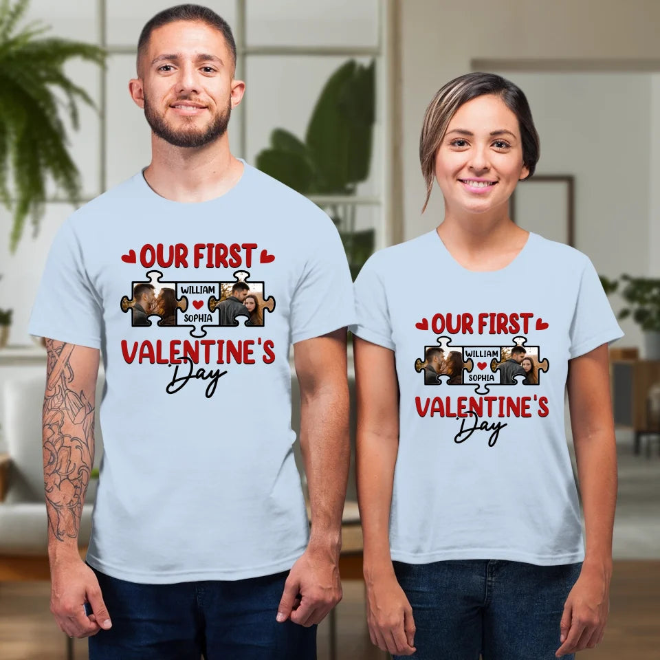 A Day In Love: Our Valentine's Celebration - Personalized Gifts For Couples - Unisex T-Shirt