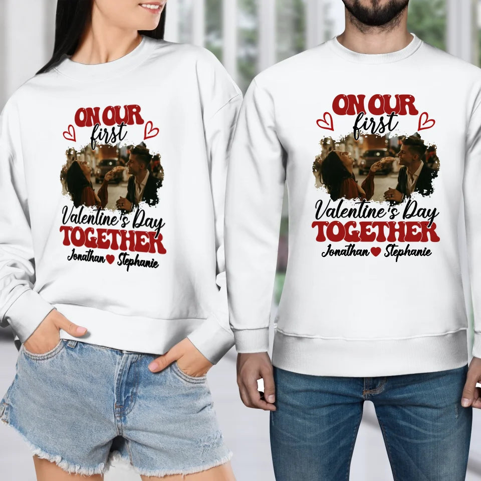 Our Very First Valentine's Day Together - Personalized Gifts For Couples - Unisex Sweater