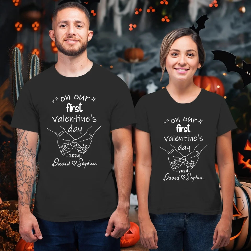 A Day To Remember: Our First Valentine's - Personalized Gifts For Couples - Unisex T-Shirt