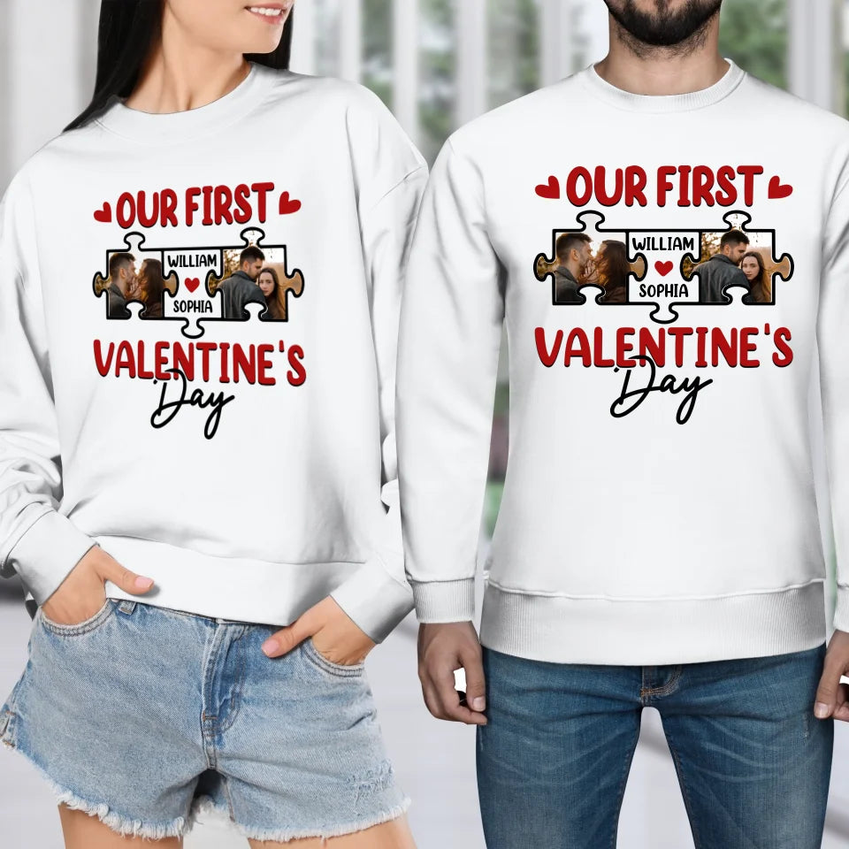 A Day In Love: Our Valentine's Celebration - Personalized Gifts For Couples - Unisex Sweater