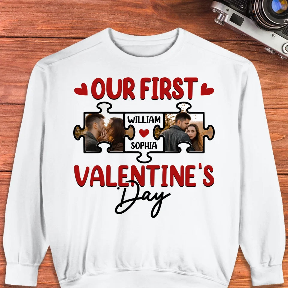 A Day In Love: Our Valentine's Celebration - Personalized Gifts For Couples - Unisex Sweater