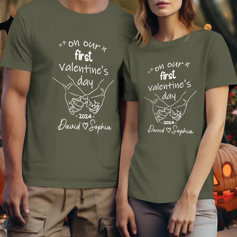 A Day To Remember: Our First Valentine's - Personalized Gifts For Couples - Unisex T-Shirt