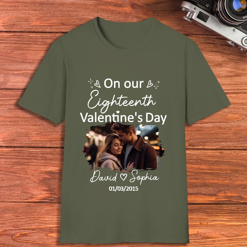 Celebrating Valentine's Day Together: Our Love - Personalized Gifts For Couples - Unisex T-Shirt