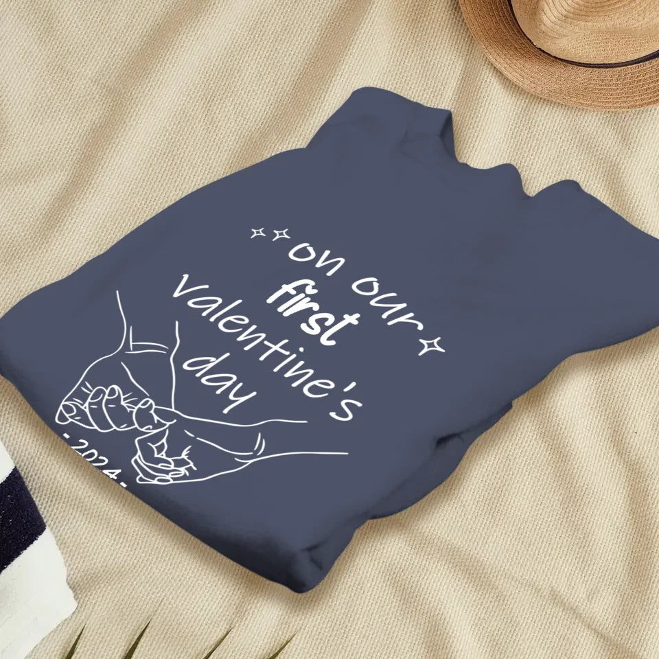 A Day To Remember: Our First Valentine's- Personalized Gifts For Couples - Unisex Sweater