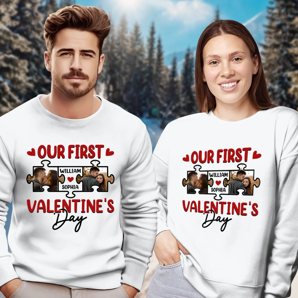 A Day In Love: Our Valentine's Celebration - Personalized Gifts For Couples - Unisex Sweater