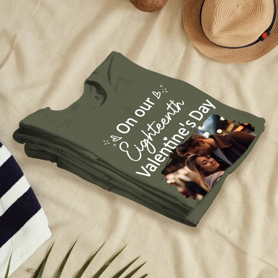 Celebrating Valentine's Day Together: Our Love - Personalized Gifts For Couples - Unisex T-Shirt