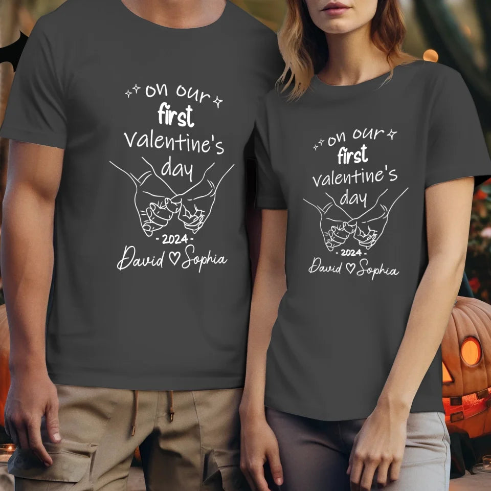 A Day To Remember: Our First Valentine's - Personalized Gifts For Couples - Unisex T-Shirt