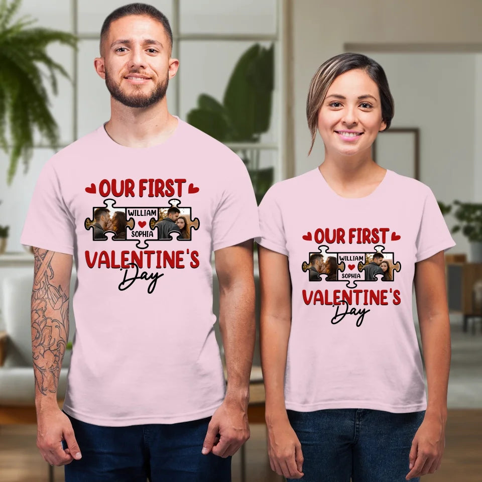 A Day In Love: Our Valentine's Celebration - Personalized Gifts For Couples - Unisex T-Shirt