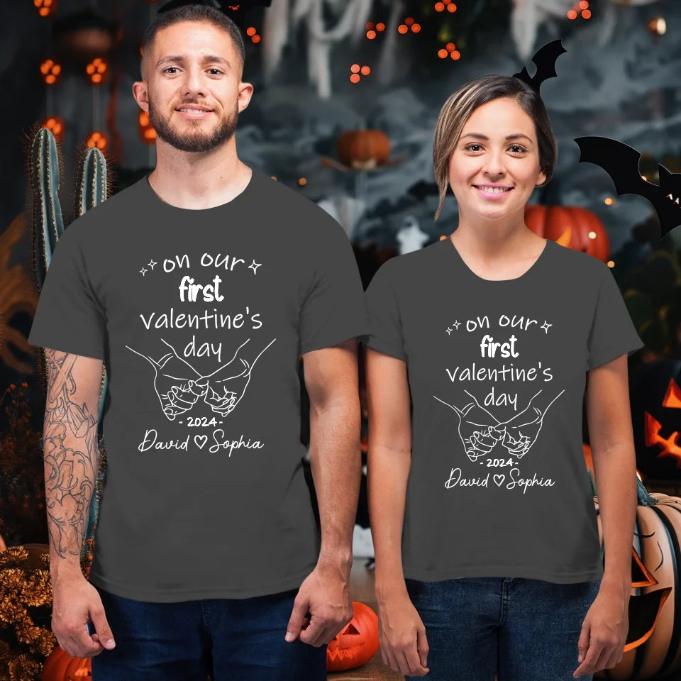 A Day To Remember: Our First Valentine's - Personalized Gifts For Couples - Unisex T-Shirt