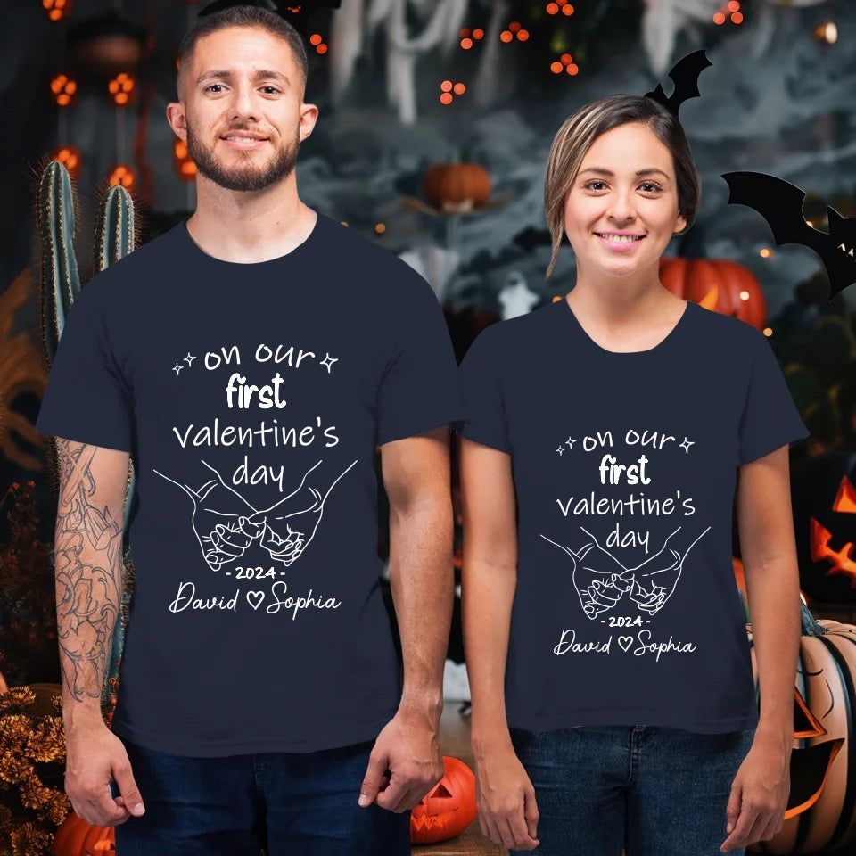 A Day To Remember: Our First Valentine's - Personalized Gifts For Couples - Unisex T-Shirt