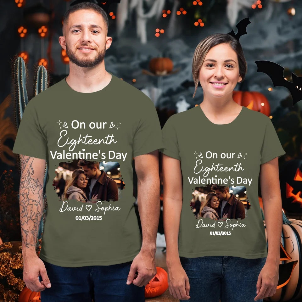 Celebrating Valentine's Day Together: Our Love - Personalized Gifts For Couples - Unisex T-Shirt