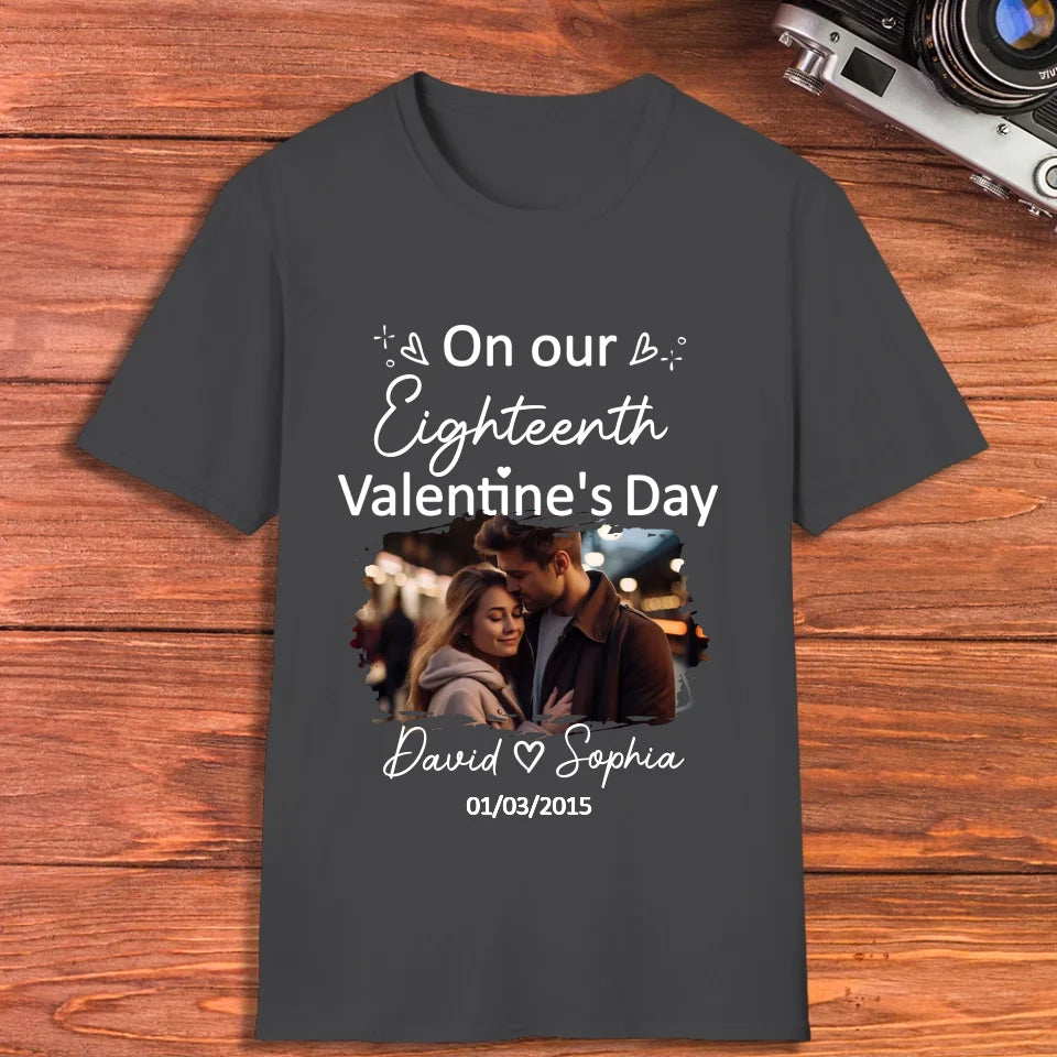 Celebrating Valentine's Day Together: Our Love - Personalized Gifts For Couples - Unisex T-Shirt