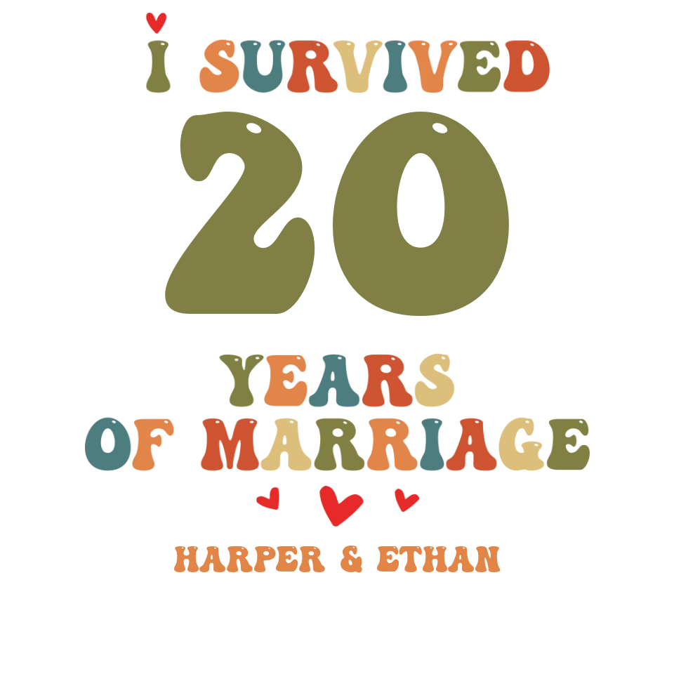 I Survived Years Of Marriage Vintage Colors - Personalized Gifts For Couples - Unisex T-Shirt