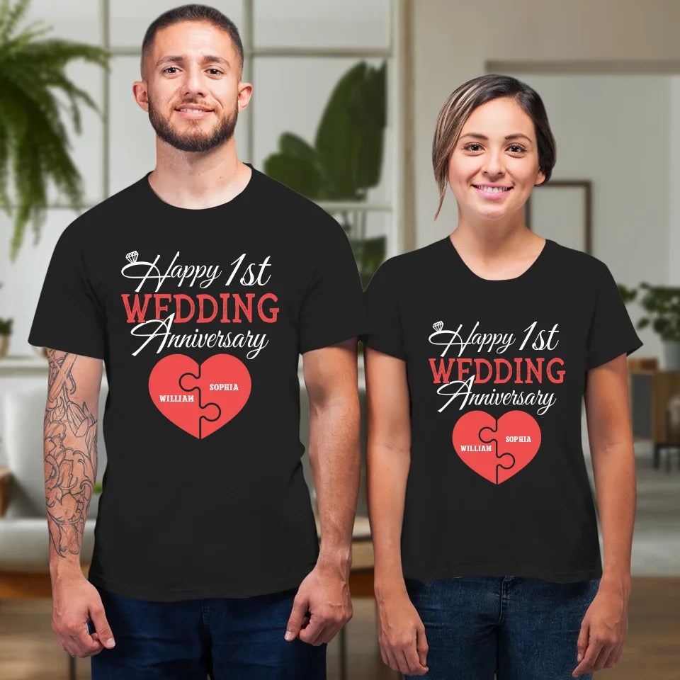 Wishing You A Happy Wedding Anniversary Full Of Joy - Personalized Gifts For Couples - Unisex T-Shirt