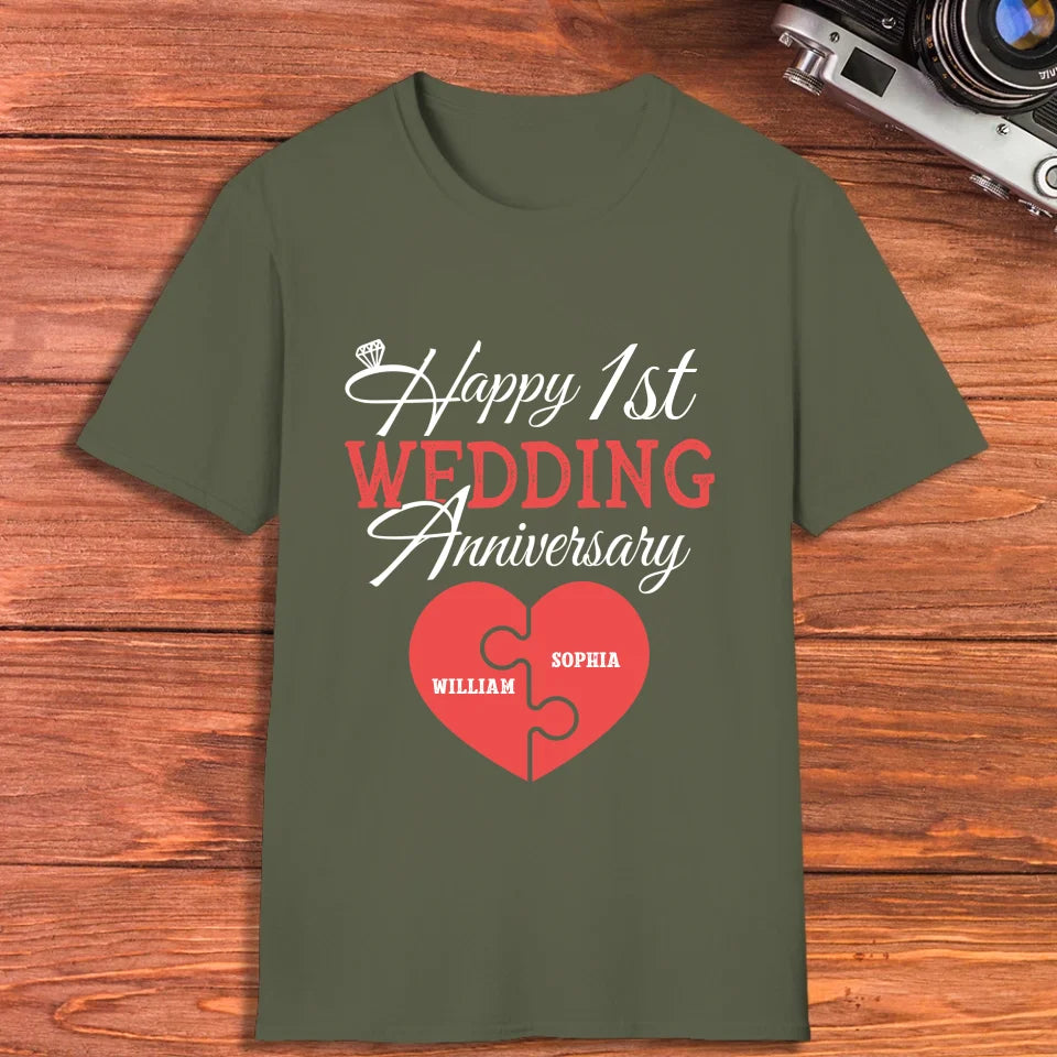 Wishing You A Happy Wedding Anniversary Full Of Joy - Personalized Gifts For Couples - Unisex T-Shirt