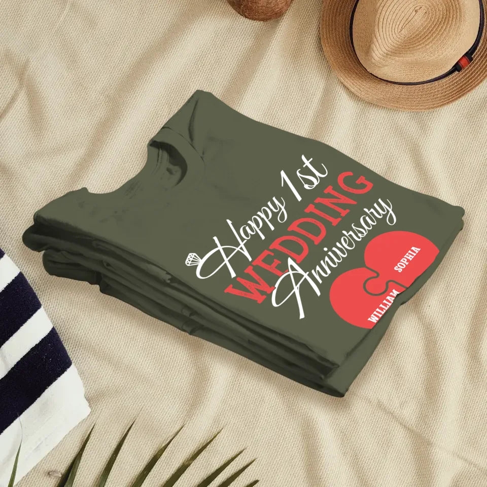 Wishing You A Happy Wedding Anniversary Full Of Joy - Personalized Gifts For Couples - Unisex T-Shirt