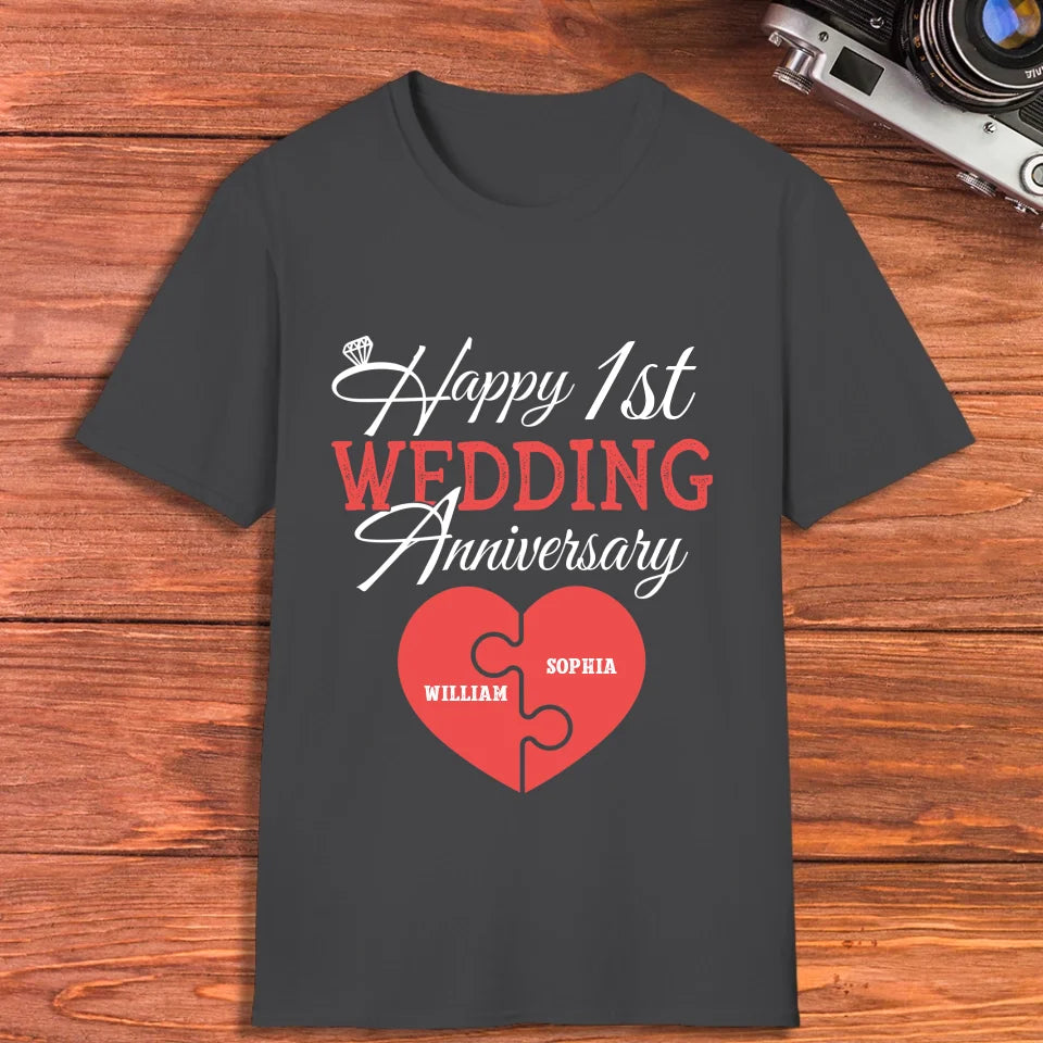 Wishing You A Happy Wedding Anniversary Full Of Joy - Personalized Gifts For Couples - Unisex T-Shirt