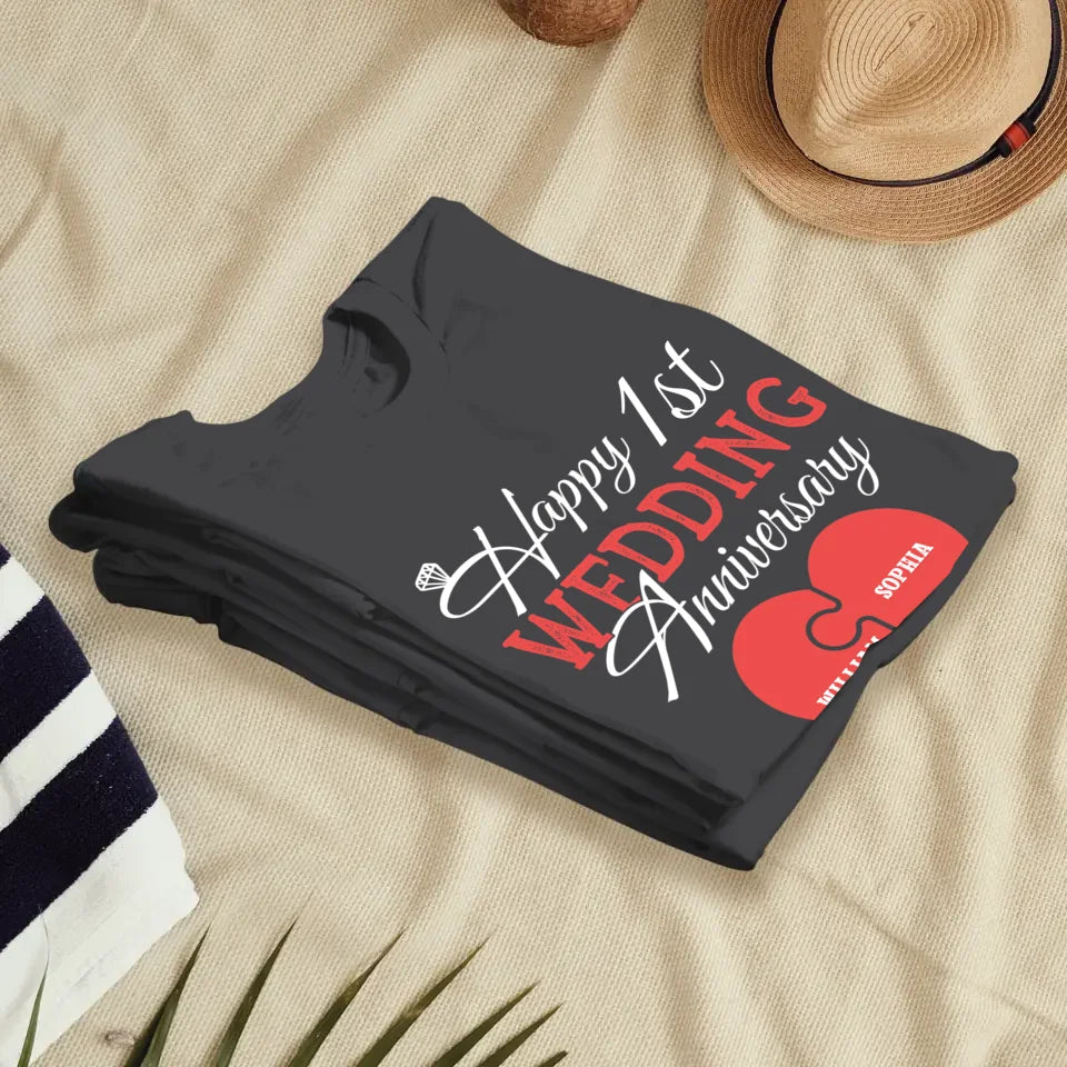 Wishing You A Happy Wedding Anniversary Full Of Joy - Personalized Gifts For Couples - Unisex T-Shirt