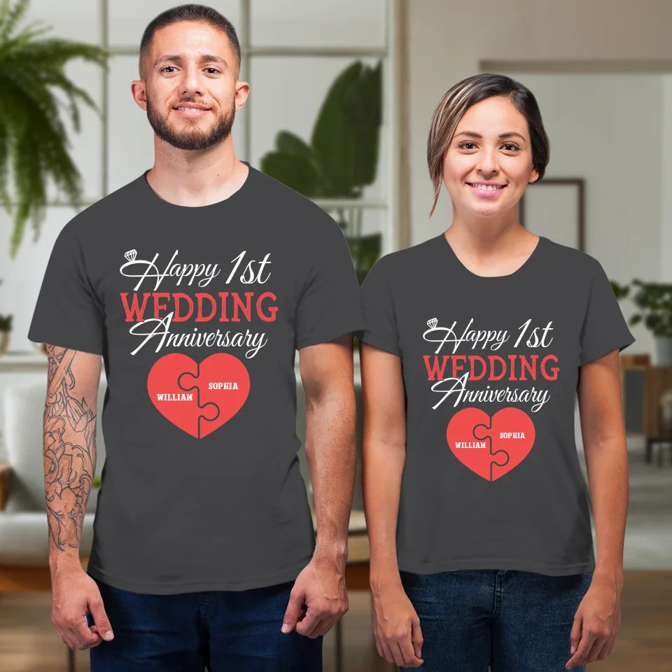 Wishing You A Happy Wedding Anniversary Full Of Joy - Personalized Gifts For Couples - Unisex T-Shirt