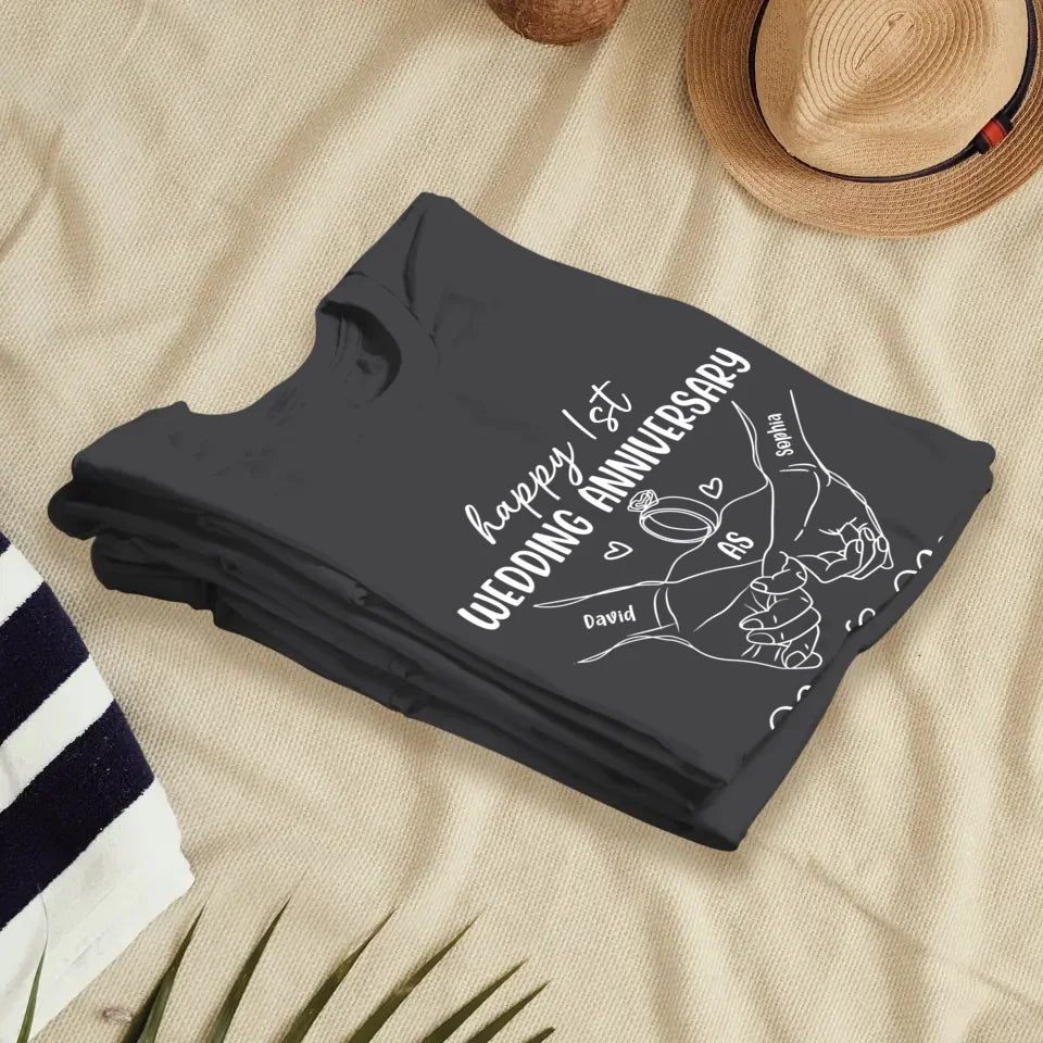 Wishing A Beautiful And Happy Wedding Anniversary - Personalized Gifts For Couples - Unisex T-Shirt