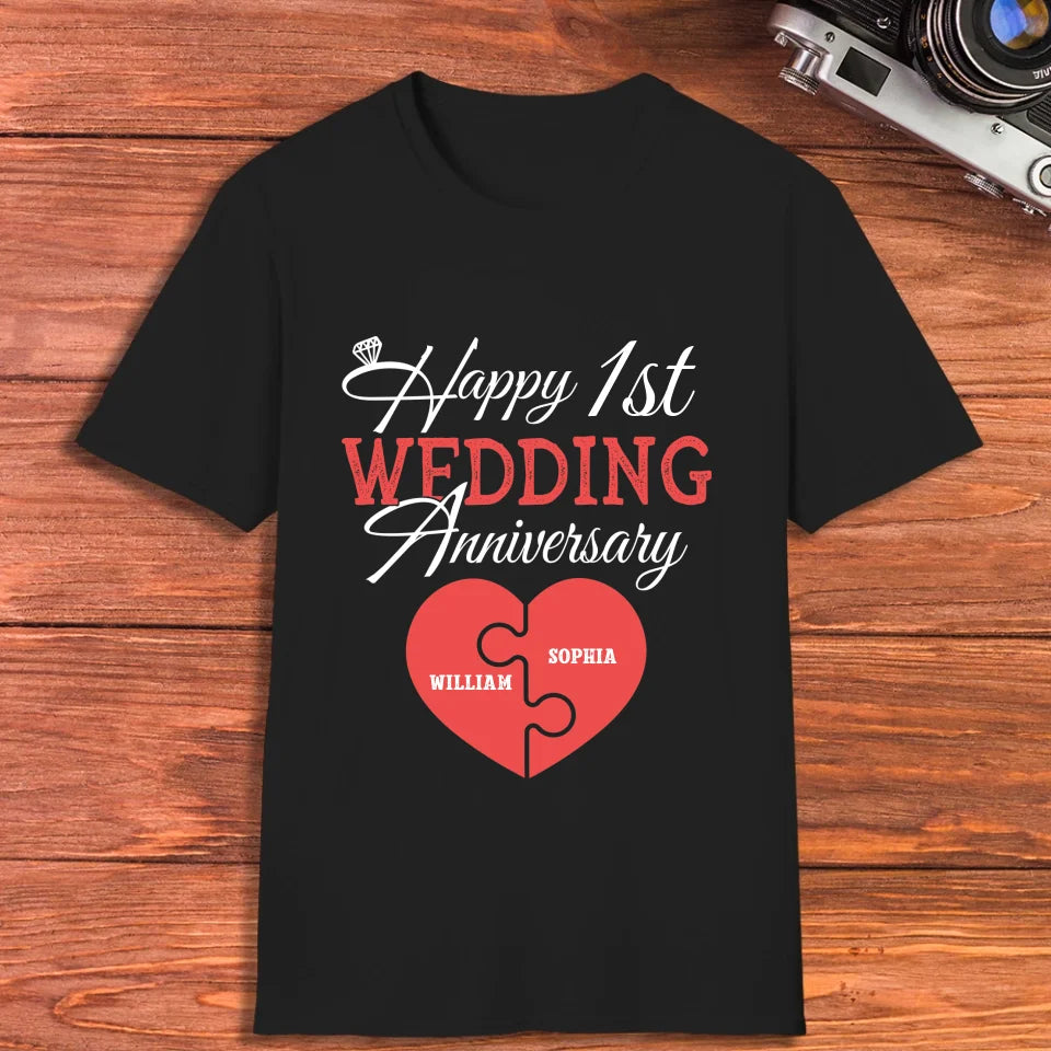 Wishing You A Happy Wedding Anniversary Full Of Joy - Personalized Gifts For Couples - Unisex T-Shirt