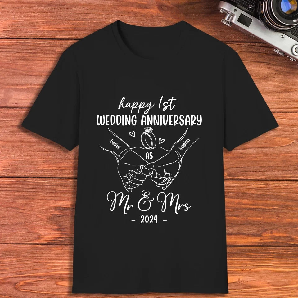 Wishing A Beautiful And Happy Wedding Anniversary - Personalized Gifts For Couples - Unisex T-Shirt