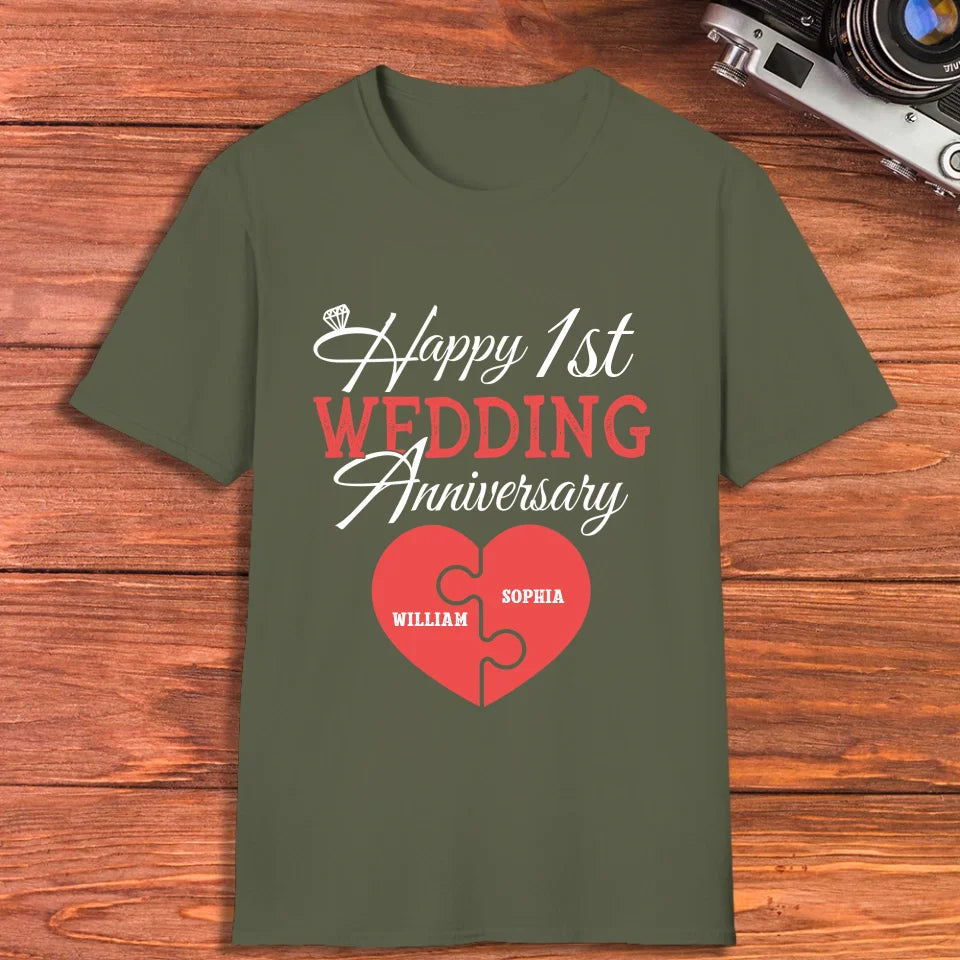 Wishing You A Happy Wedding Anniversary Full Of Joy - Personalized Gifts For Couples - Unisex T-Shirt