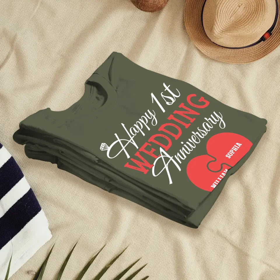 Wishing You A Happy Wedding Anniversary Full Of Joy - Personalized Gifts For Couples - Unisex T-Shirt