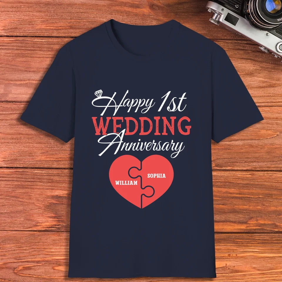 Wishing You A Happy Wedding Anniversary Full Of Joy - Personalized Gifts For Couples - Unisex T-Shirt