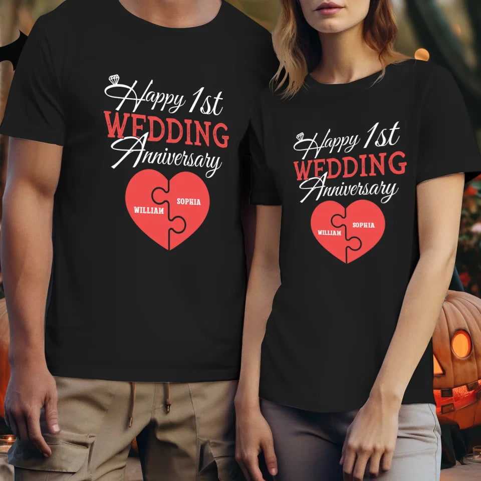 Wishing You A Happy Wedding Anniversary Full Of Joy - Personalized Gifts For Couples - Unisex T-Shirt