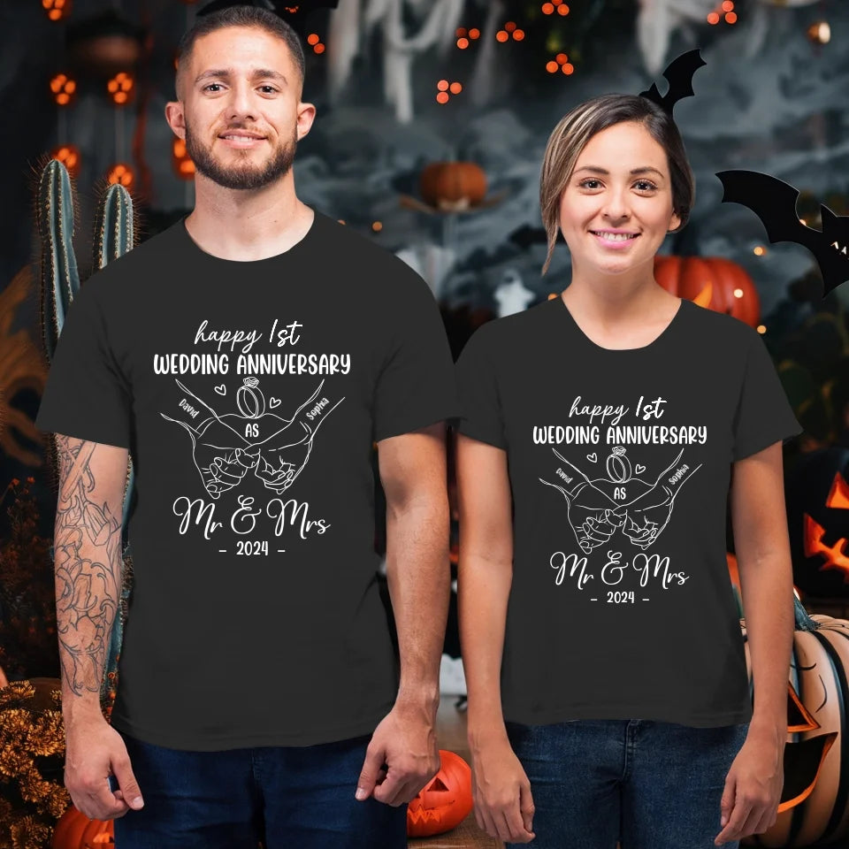 Wishing A Beautiful And Happy Wedding Anniversary - Personalized Gifts For Couples - Unisex T-Shirt