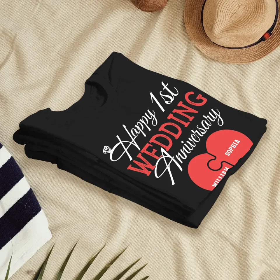 Wishing You A Happy Wedding Anniversary Full Of Joy - Personalized Gifts For Couples - Unisex T-Shirt