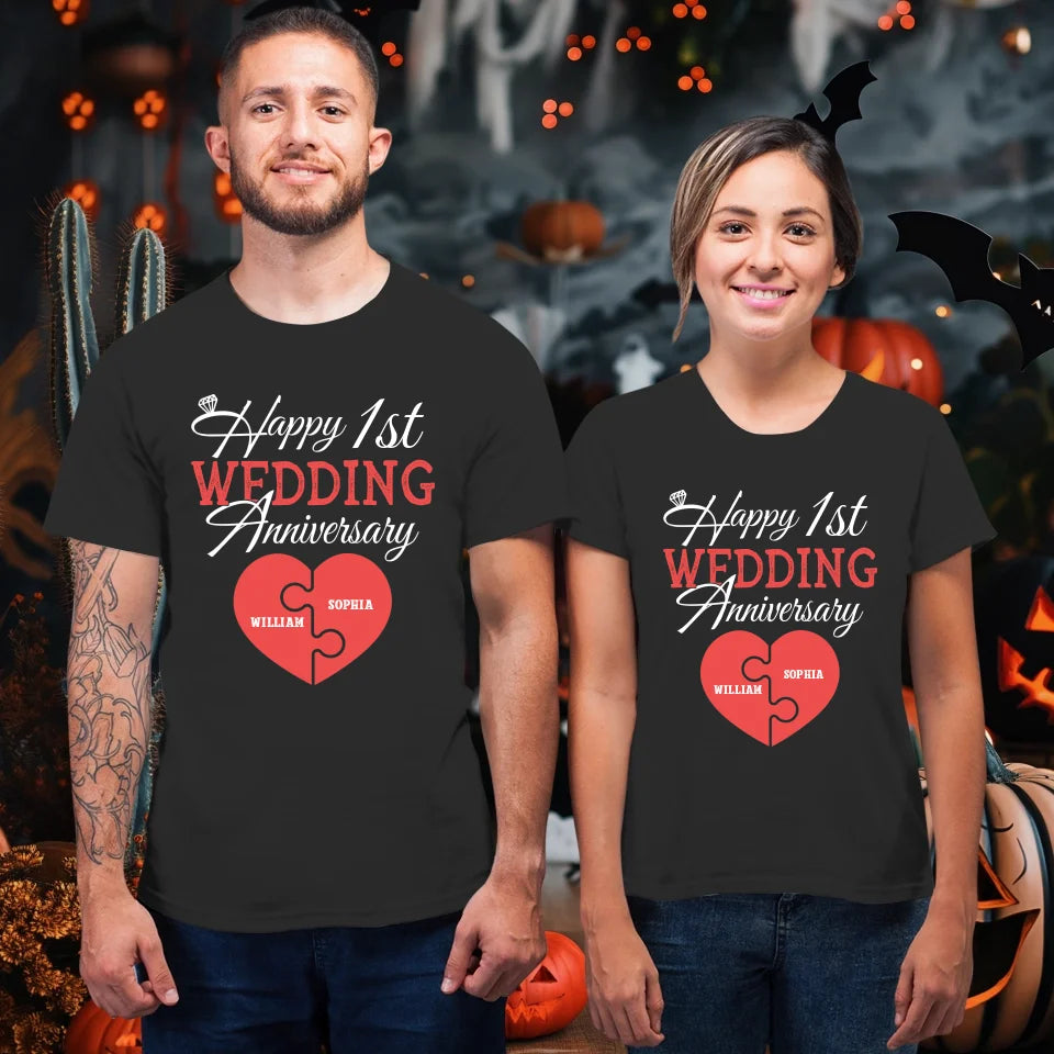 Wishing You A Happy Wedding Anniversary Full Of Joy - Personalized Gifts For Couples - Unisex T-Shirt