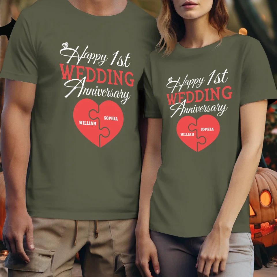 Wishing You A Happy Wedding Anniversary Full Of Joy - Personalized Gifts For Couples - Unisex T-Shirt